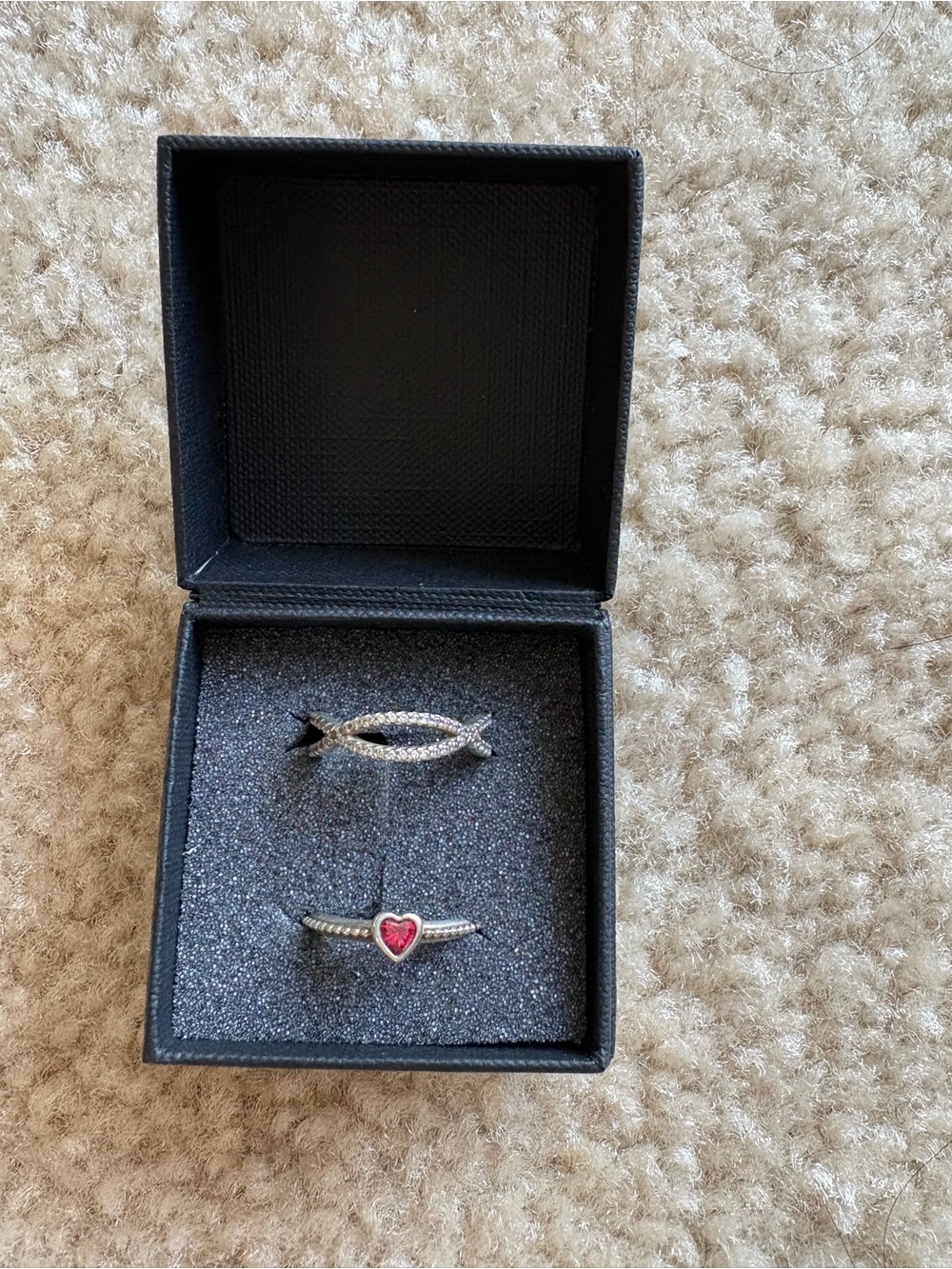 Pandora ring set: infinity and heart